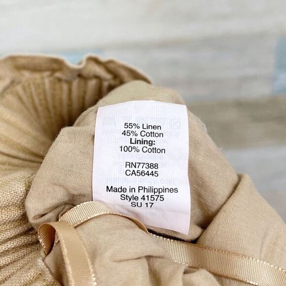 J Crew Linen Blend Sidewalk Mini Skirt Tan Elastic Waist Pull On Casual Womens 0 - Picture 5 of 7